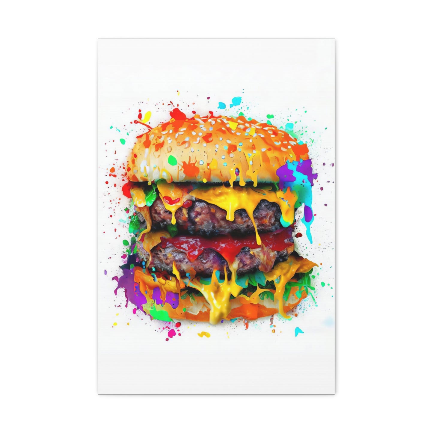 Double Cheese Burger  - Canvas Wall Art