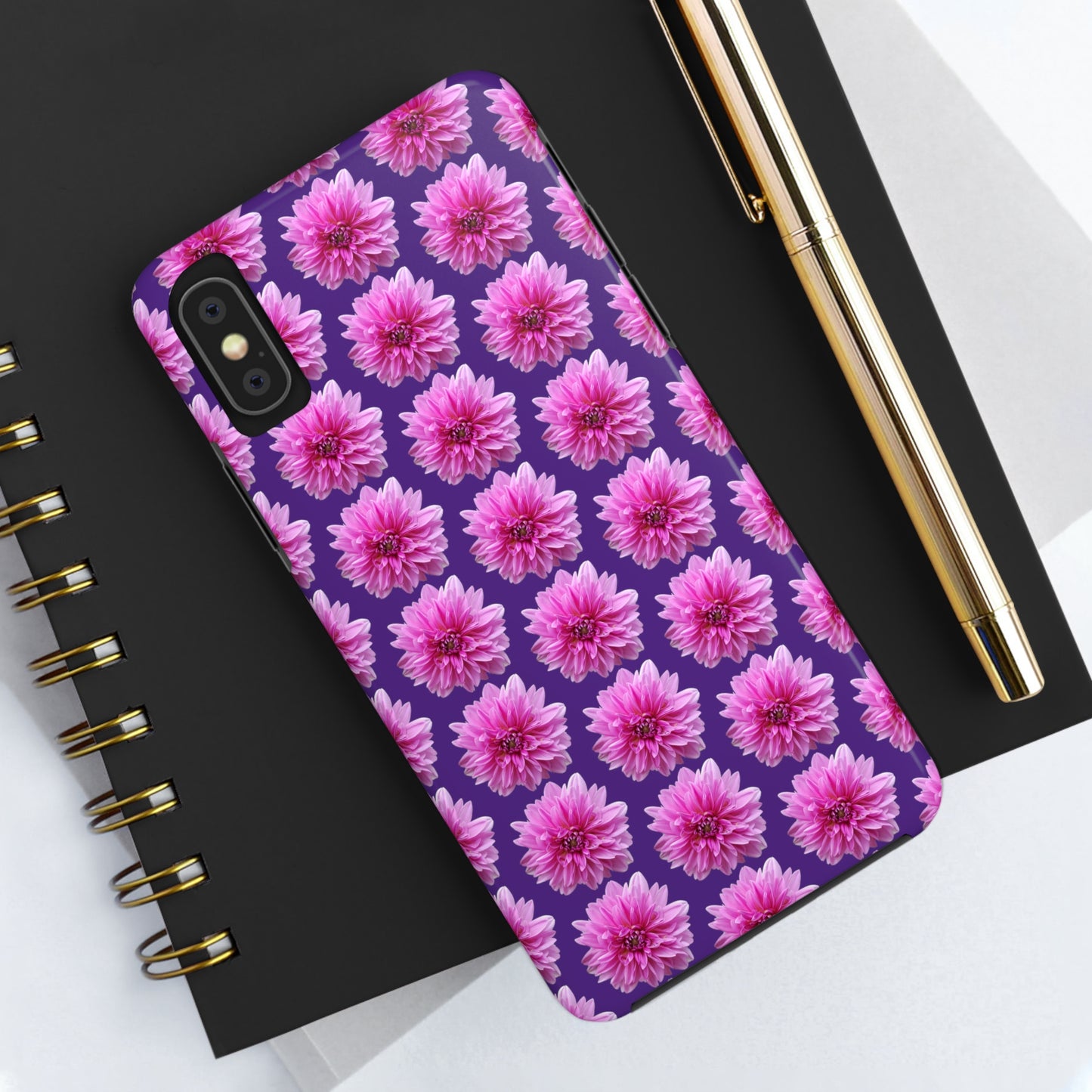 Pink Dahlia Purple Tough Phone Case