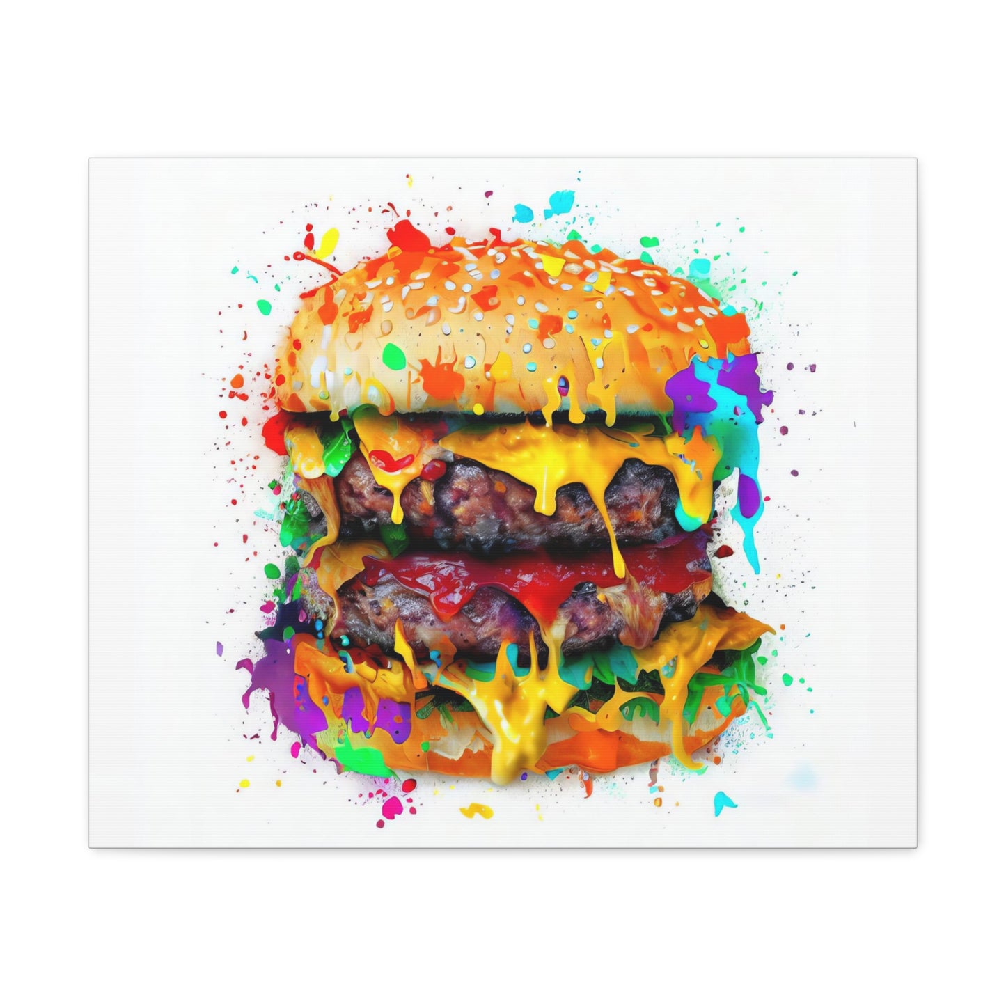 Double Cheese Burger  - Canvas Wall Art