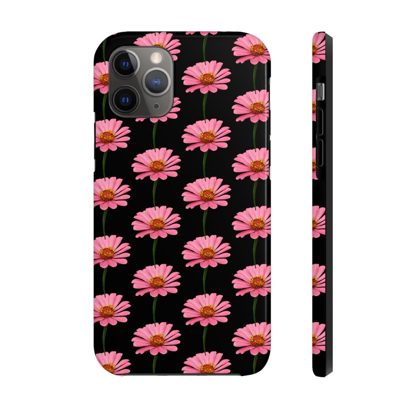 Pink Zinnia Black Tough Phone Case