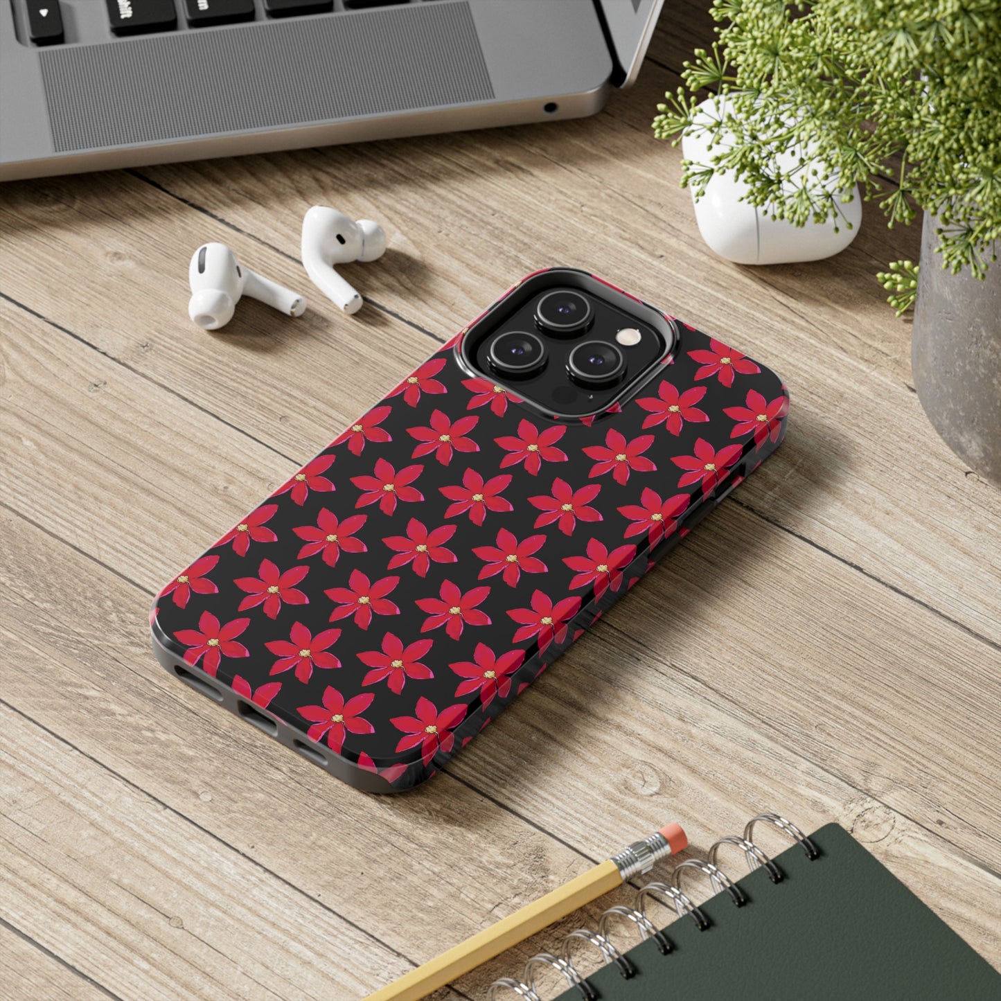 Regency Clematis Black Tough Phone Case