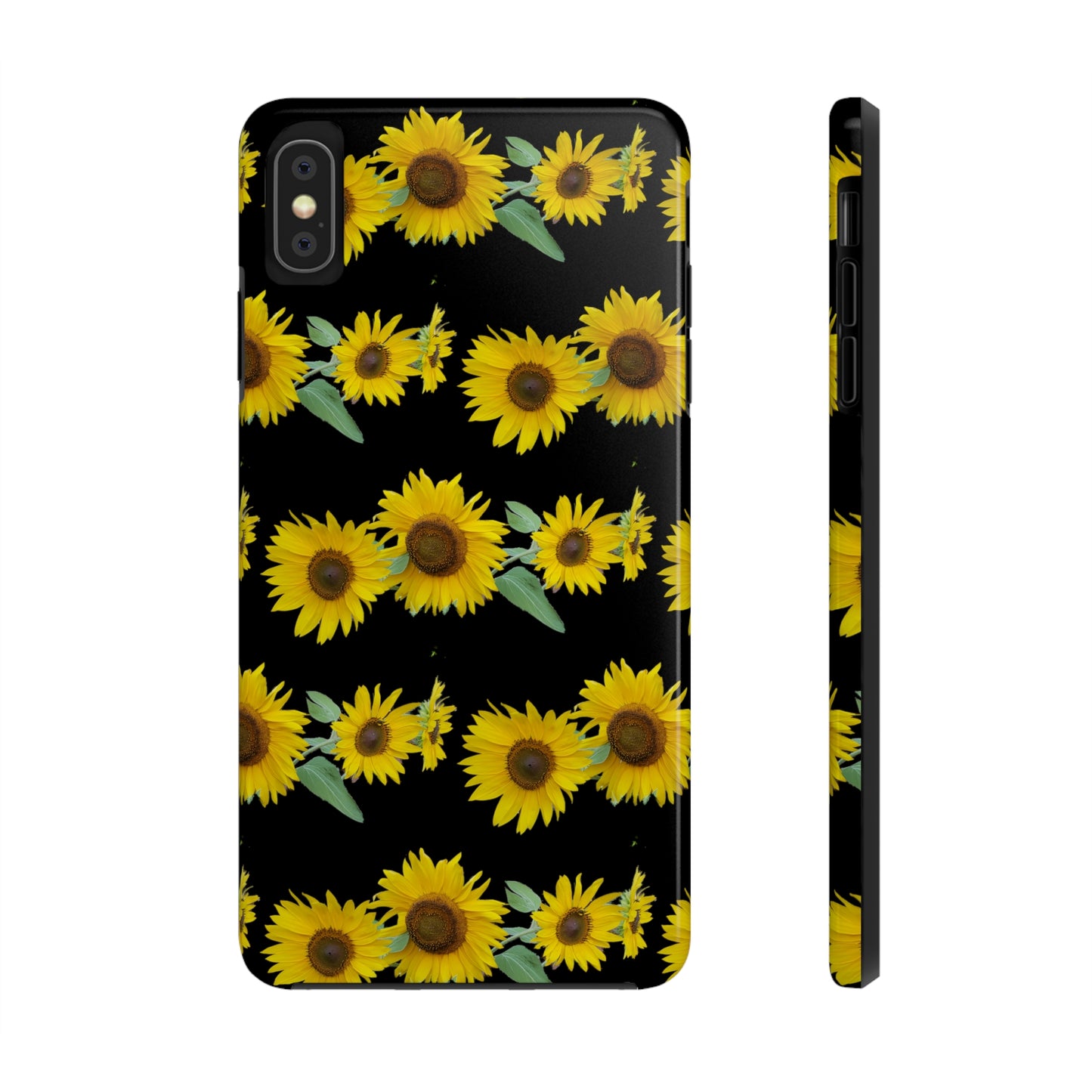 Sunflower Cluster Black Tough Phone Case