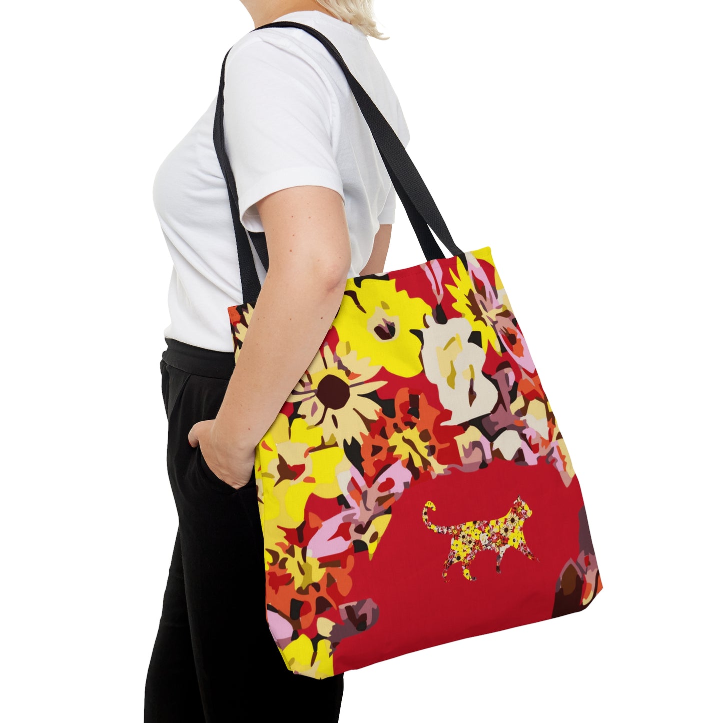 Floral Cat Tote Bag