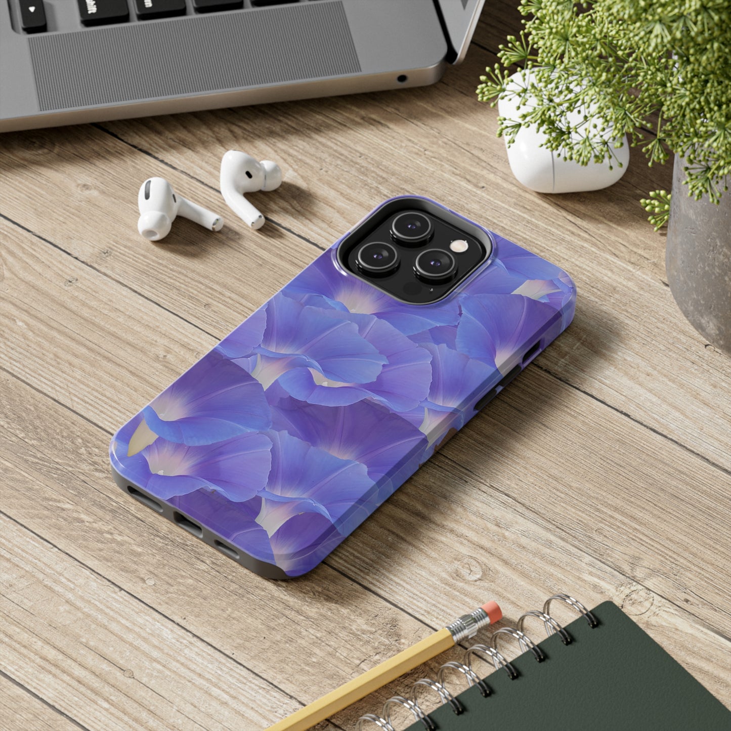 Blue Morning Glory Layers Tough Phone Case