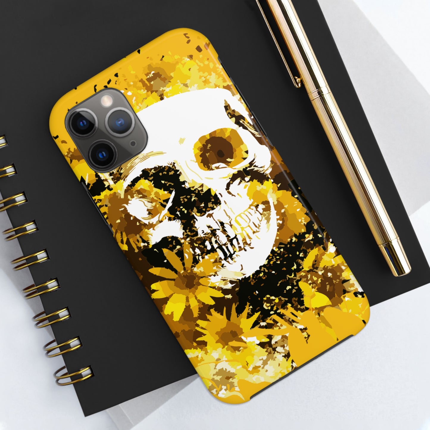 Sunflower Skull Tough Phone Case