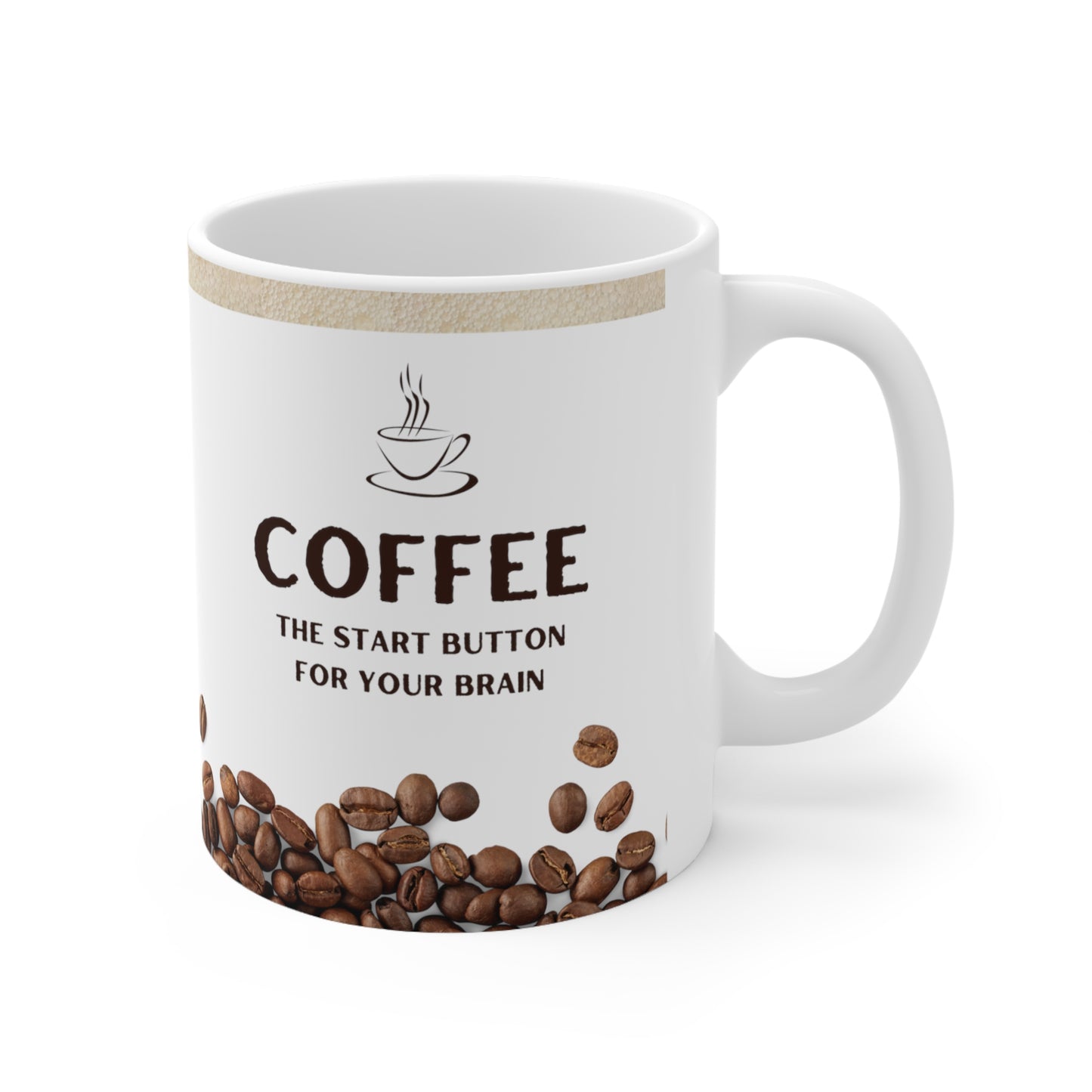 White Coffee Mug 11oz - The Start Button