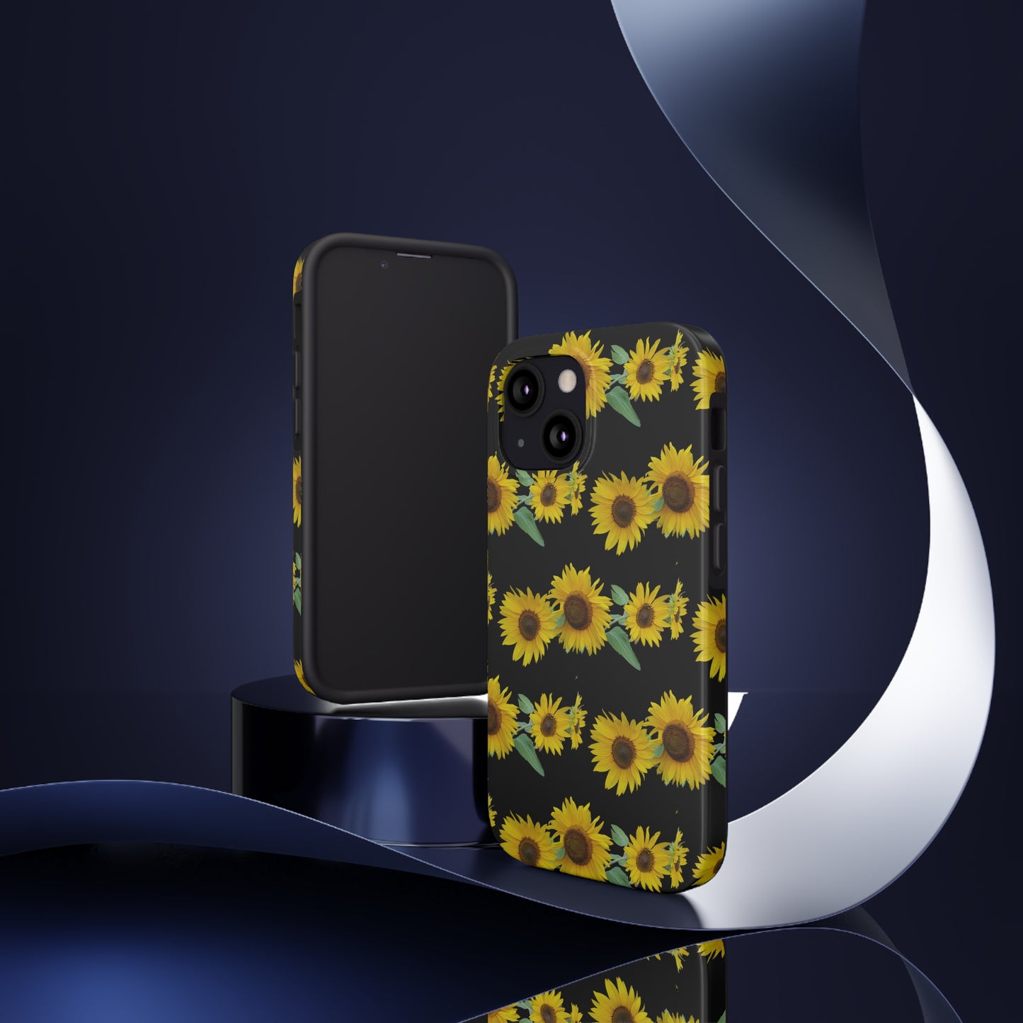 Sunflower Cluster Black Tough Phone Case