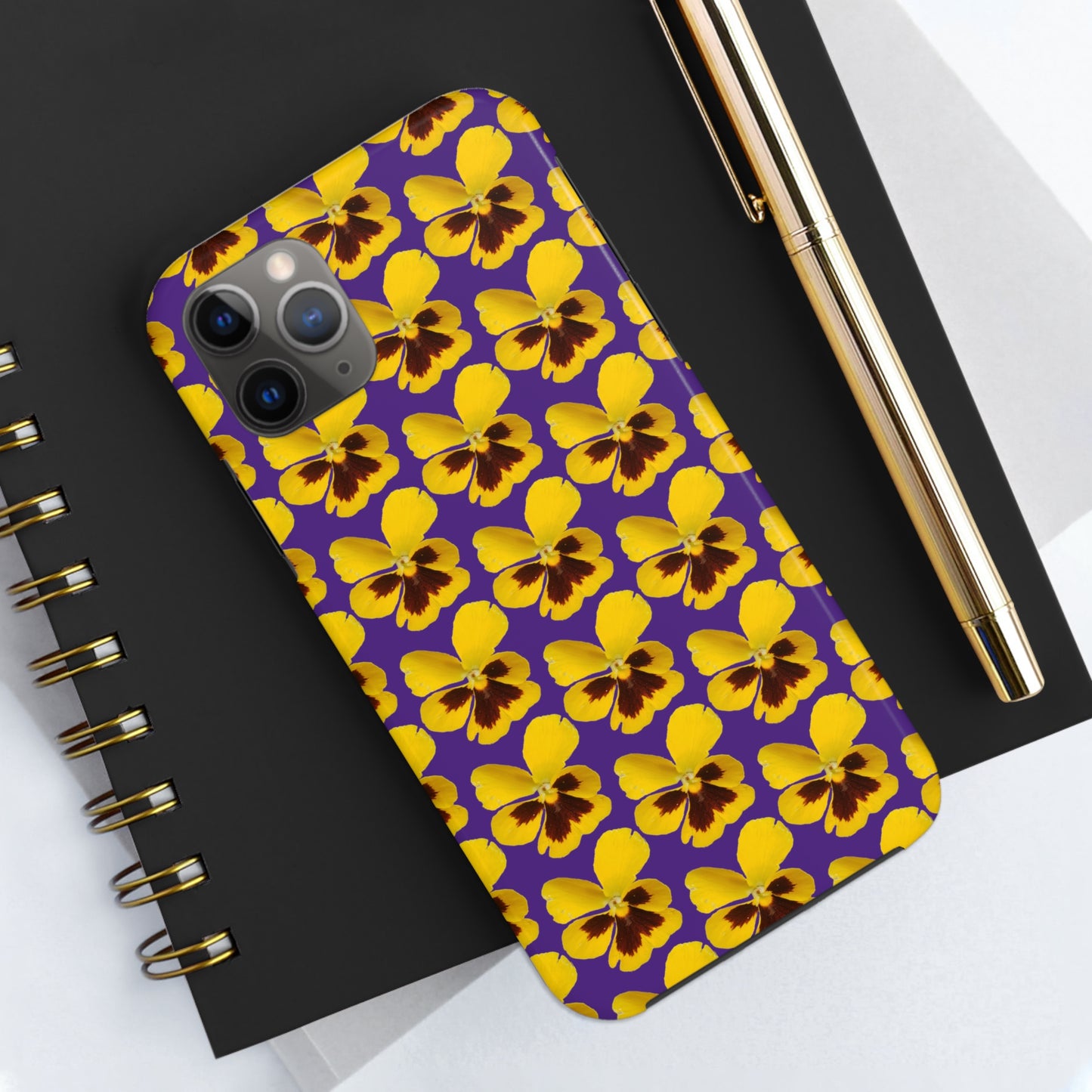 Yellow Pansy Purple Tough Phone Case