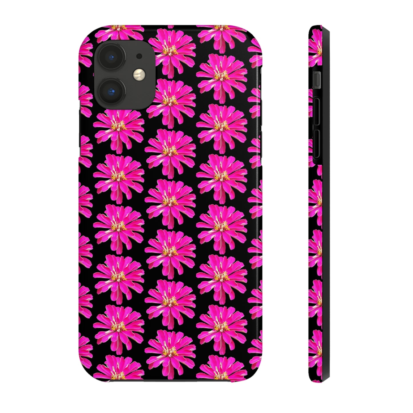 Pink Zinnia Black Tough Phone Case