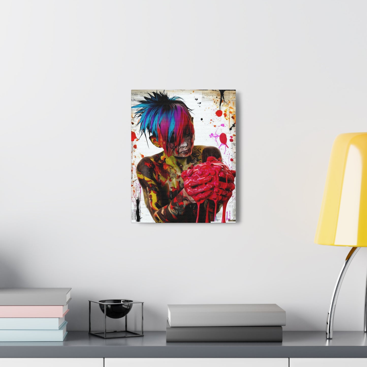 Tattooed Boy with Big Heart  - Canvas Wall Art