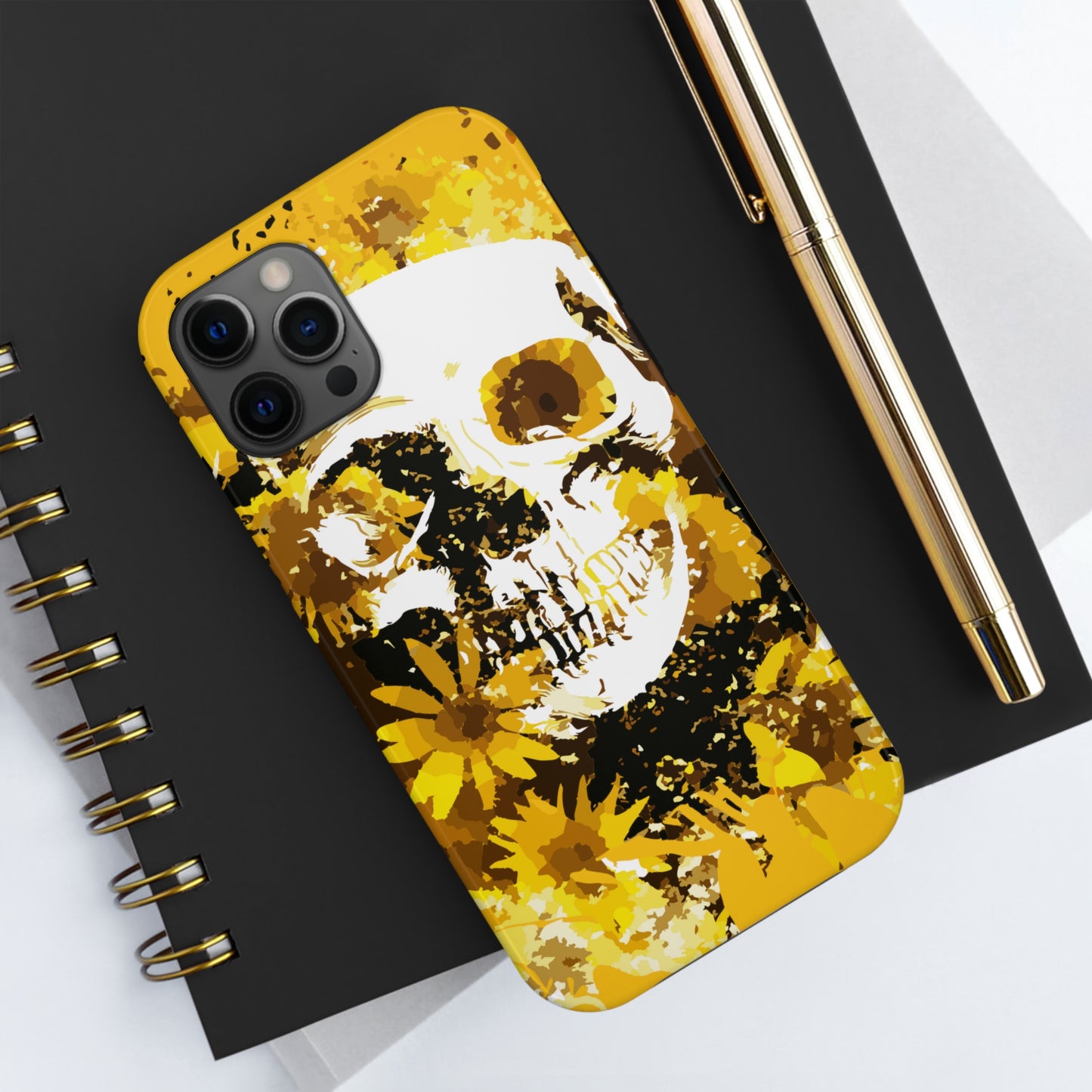 Sunflower Skull Tough Phone Case