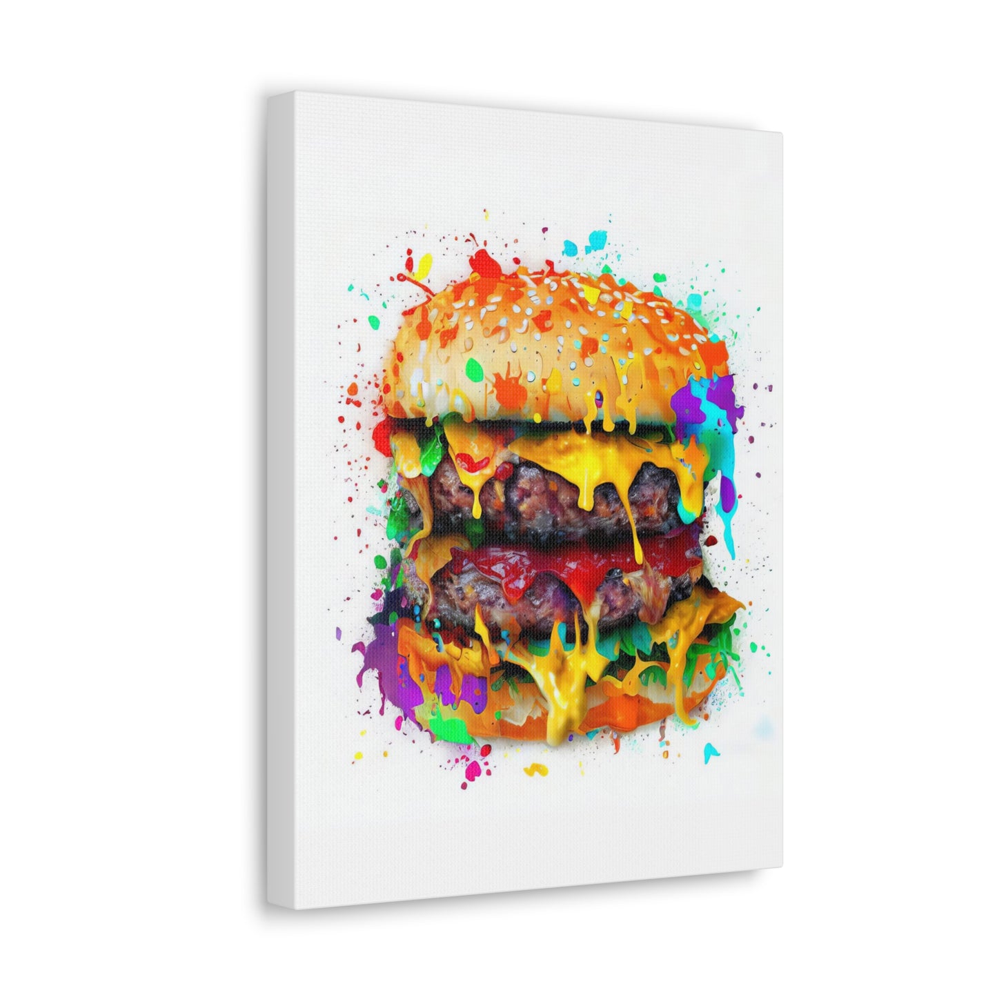 Double Cheese Burger  - Canvas Wall Art