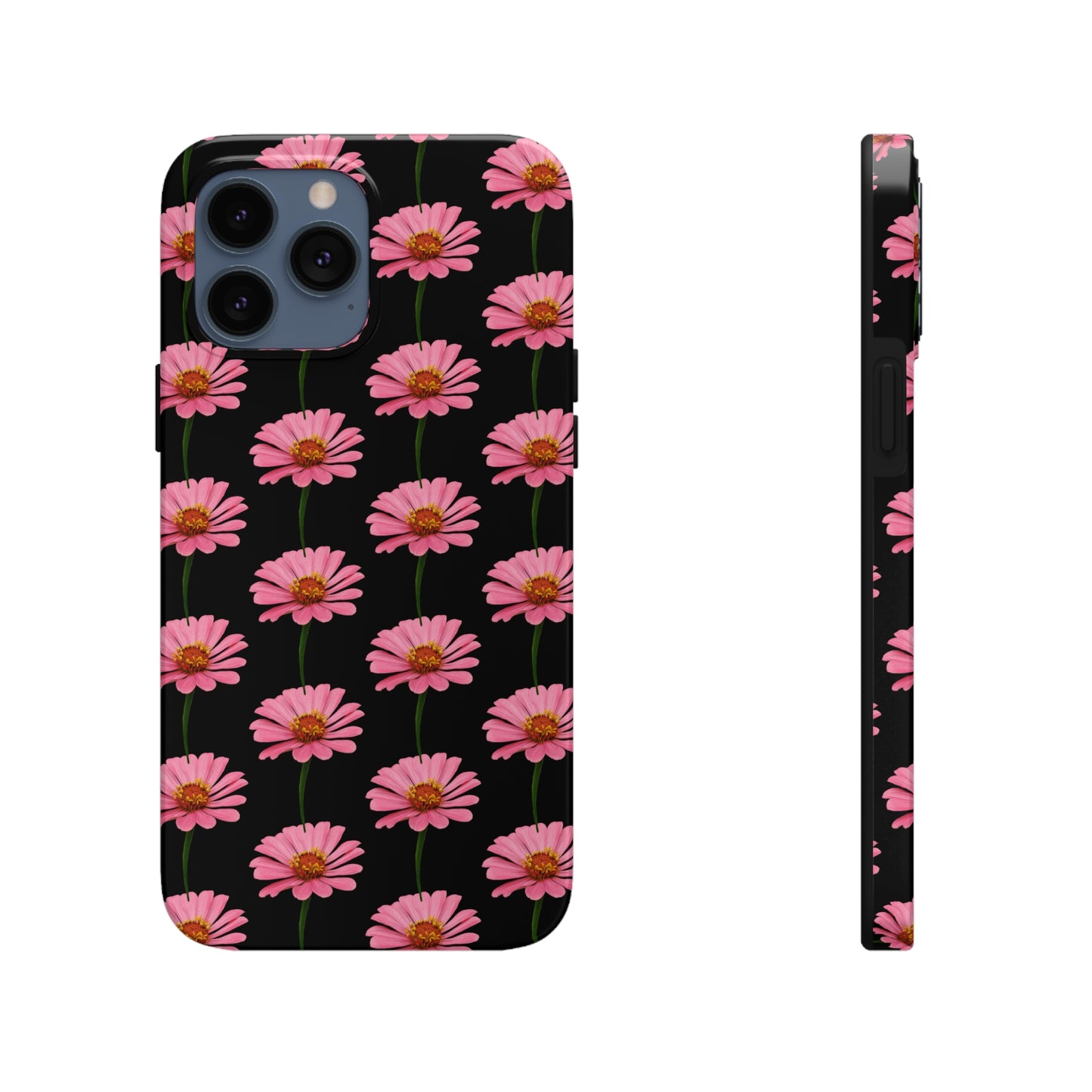 Pink Zinnia Black Tough Phone Case