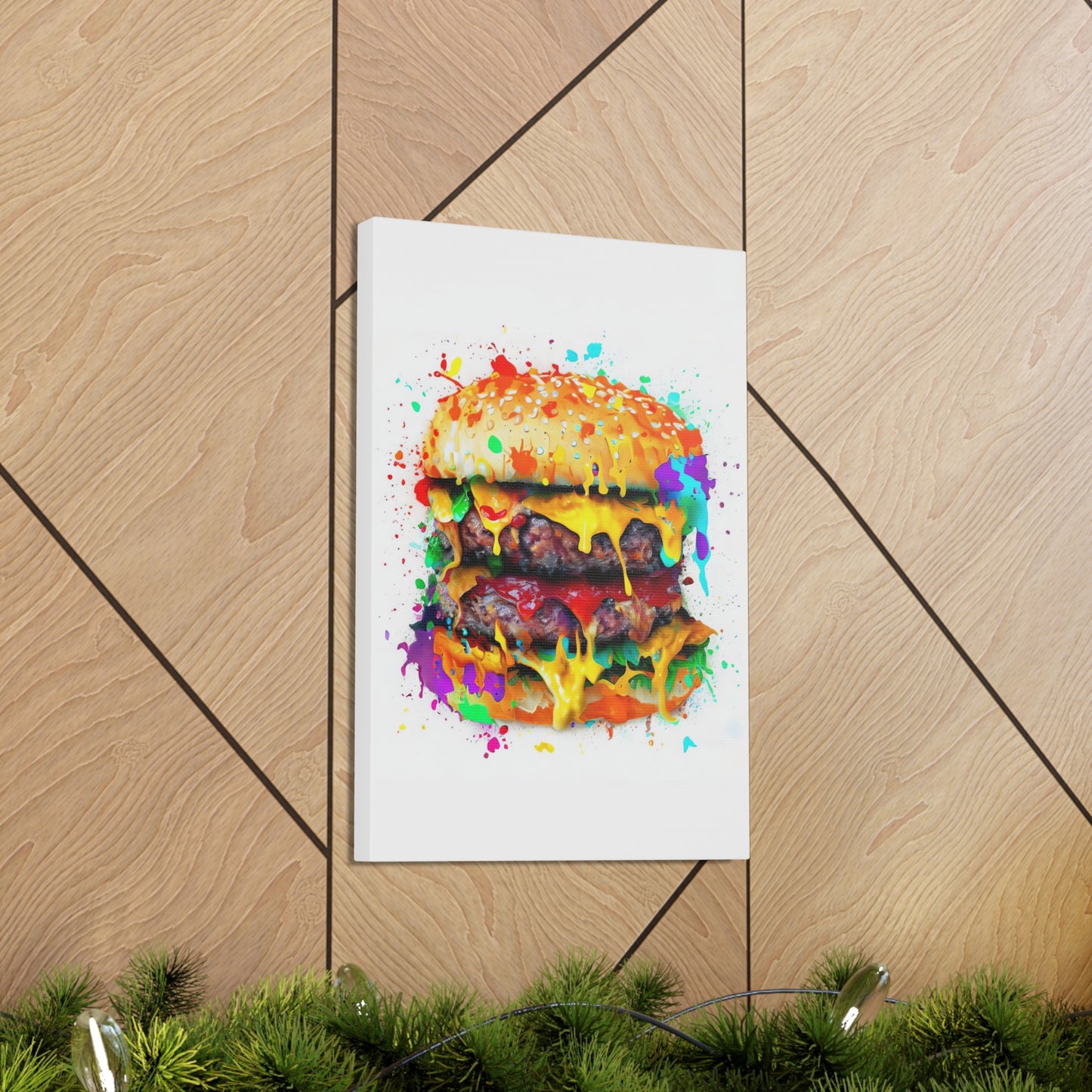 Double Cheese Burger  - Canvas Wall Art