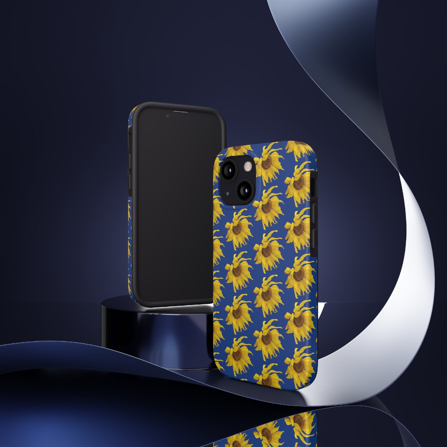 Fall Sunflower Blue Tough Phone Case