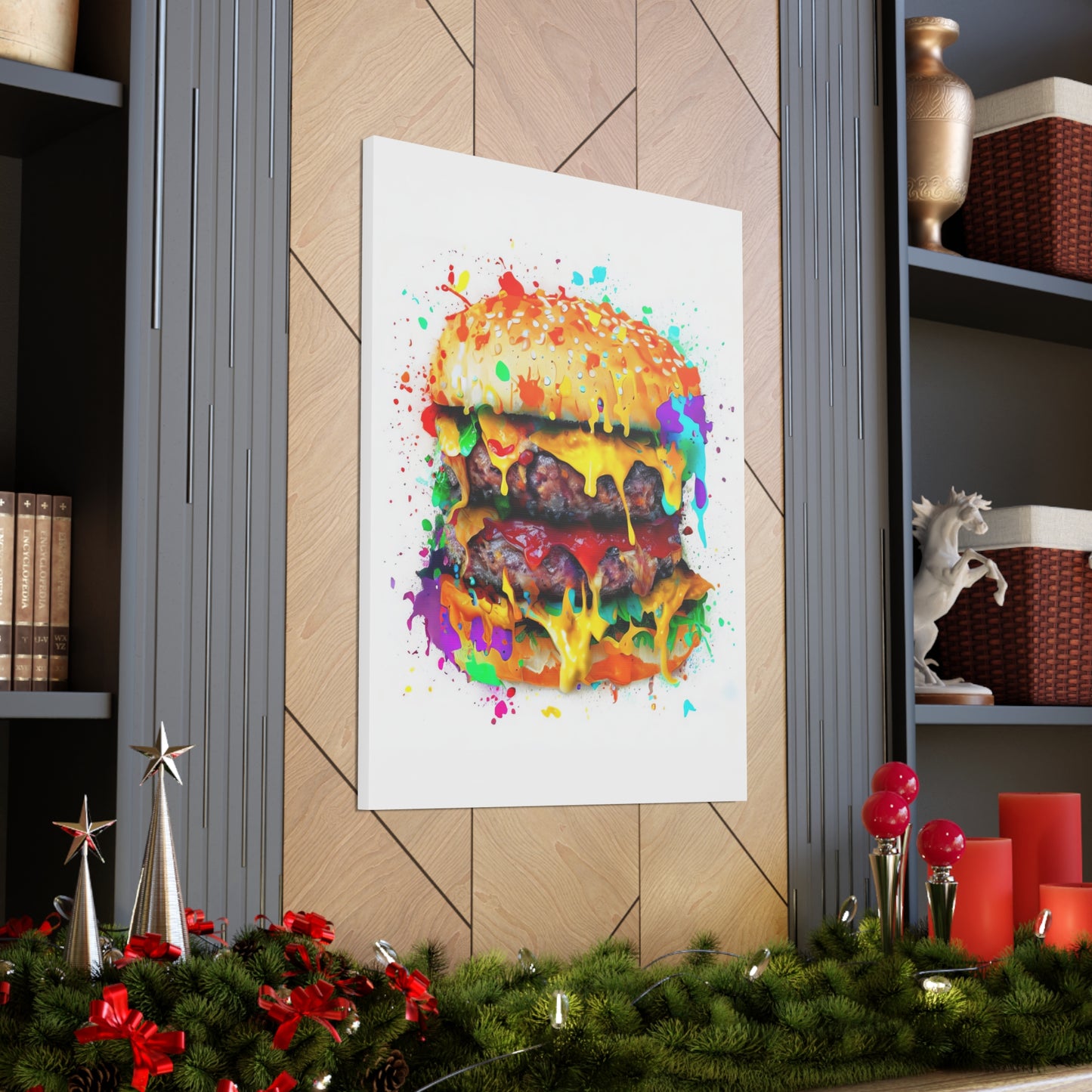 Double Cheese Burger  - Canvas Wall Art