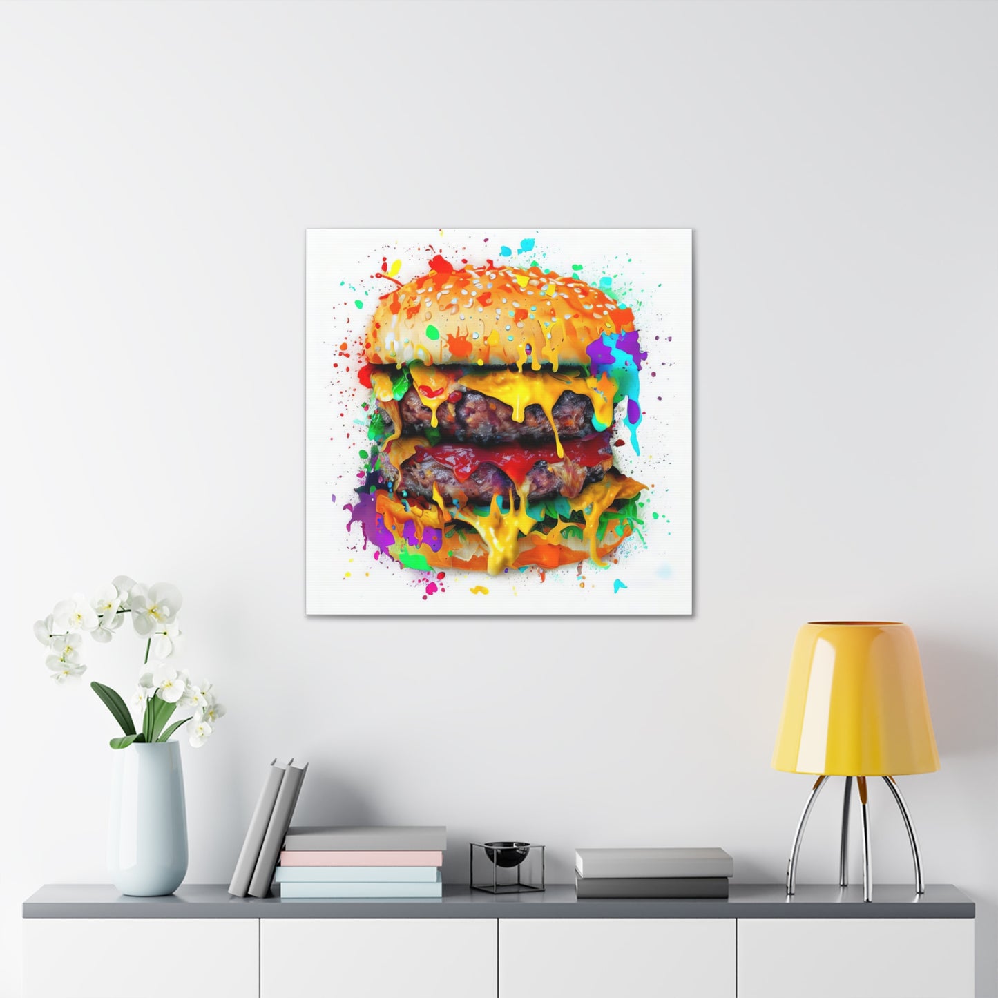 Double Cheese Burger  - Canvas Wall Art