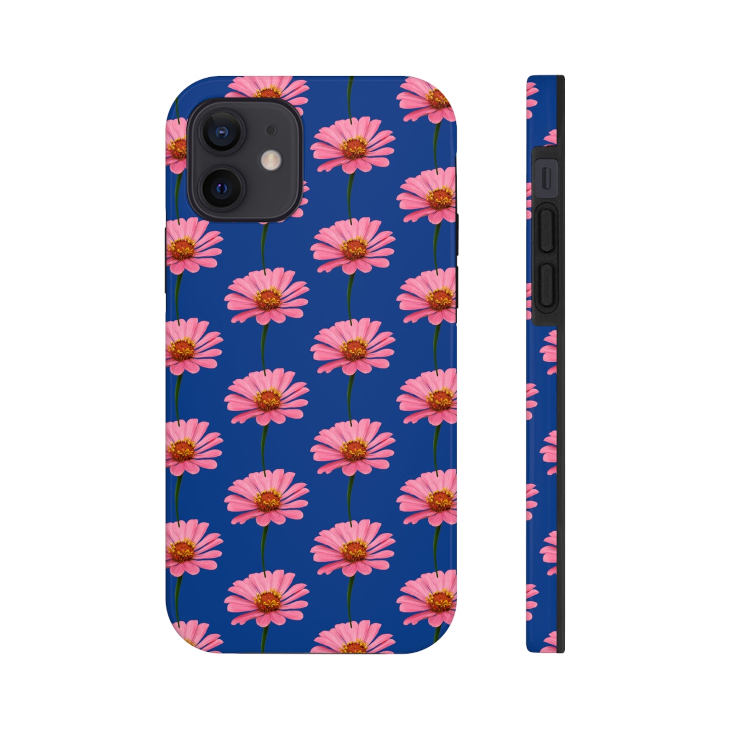 Pink Zinnia Blue Tough Phone Case