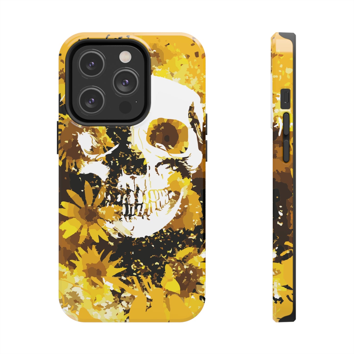 Sunflower Skull Tough Phone Case