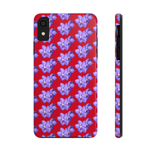 Blue Orchid Red Tough Phone Case