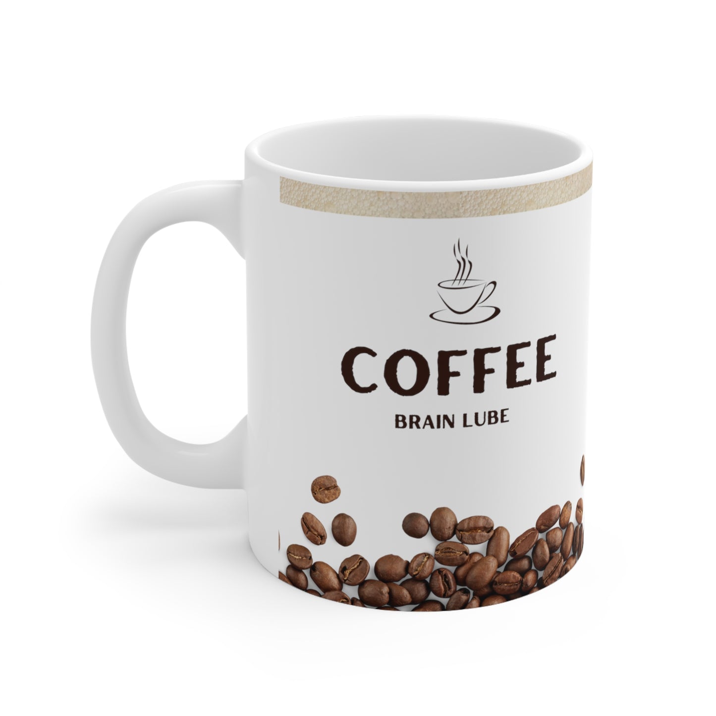 White Coffee Mug 11oz - Brain lube