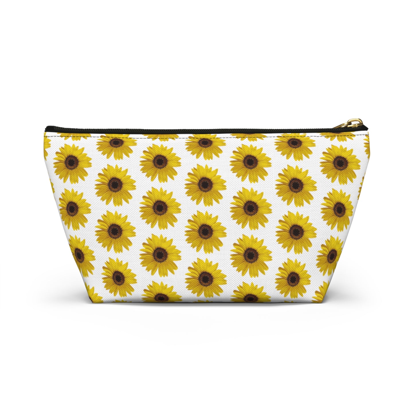 Sunflower White Accessory Pouch w T-bottom