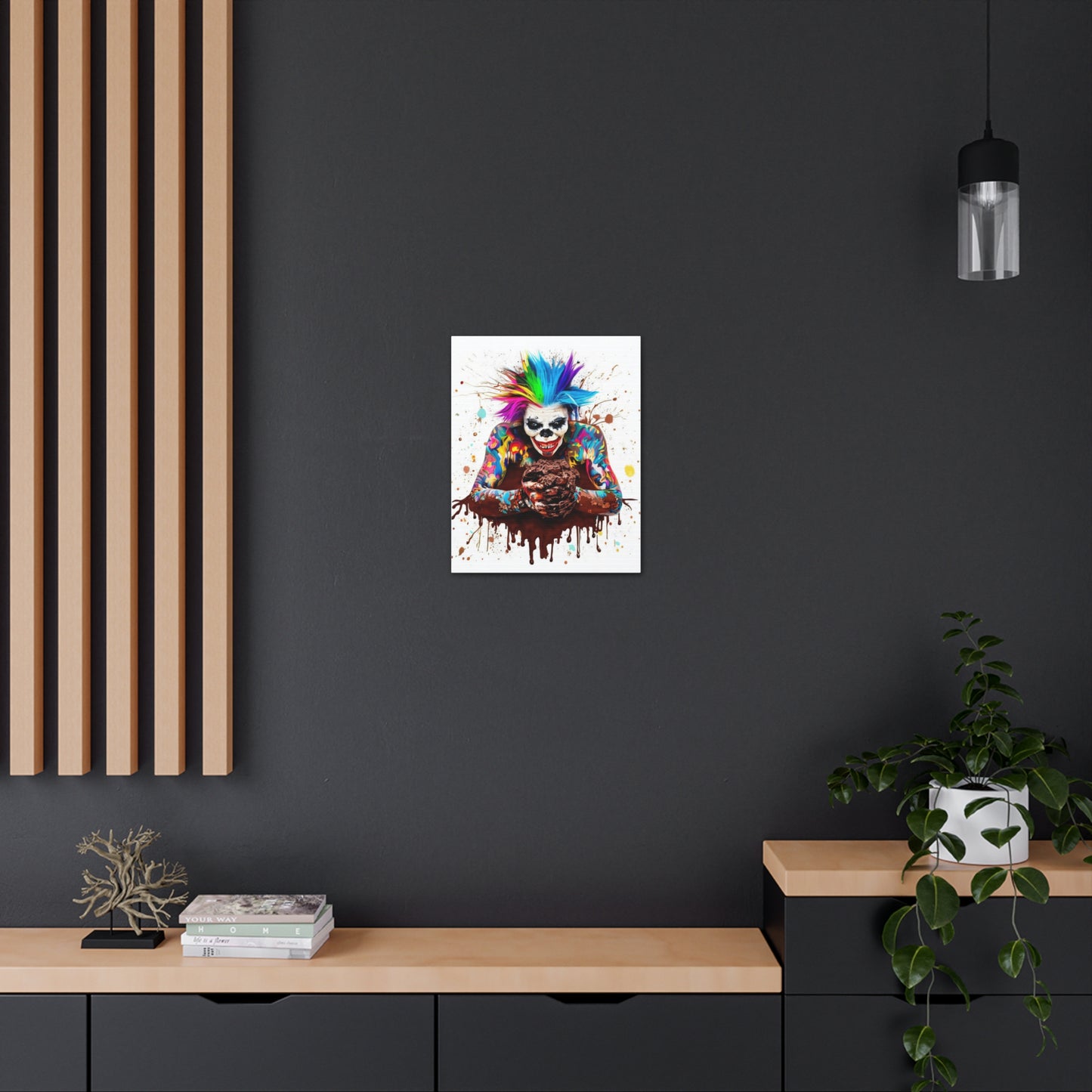 Creepy Clown Chocolate Ice Cream  - Canvas Wall Art