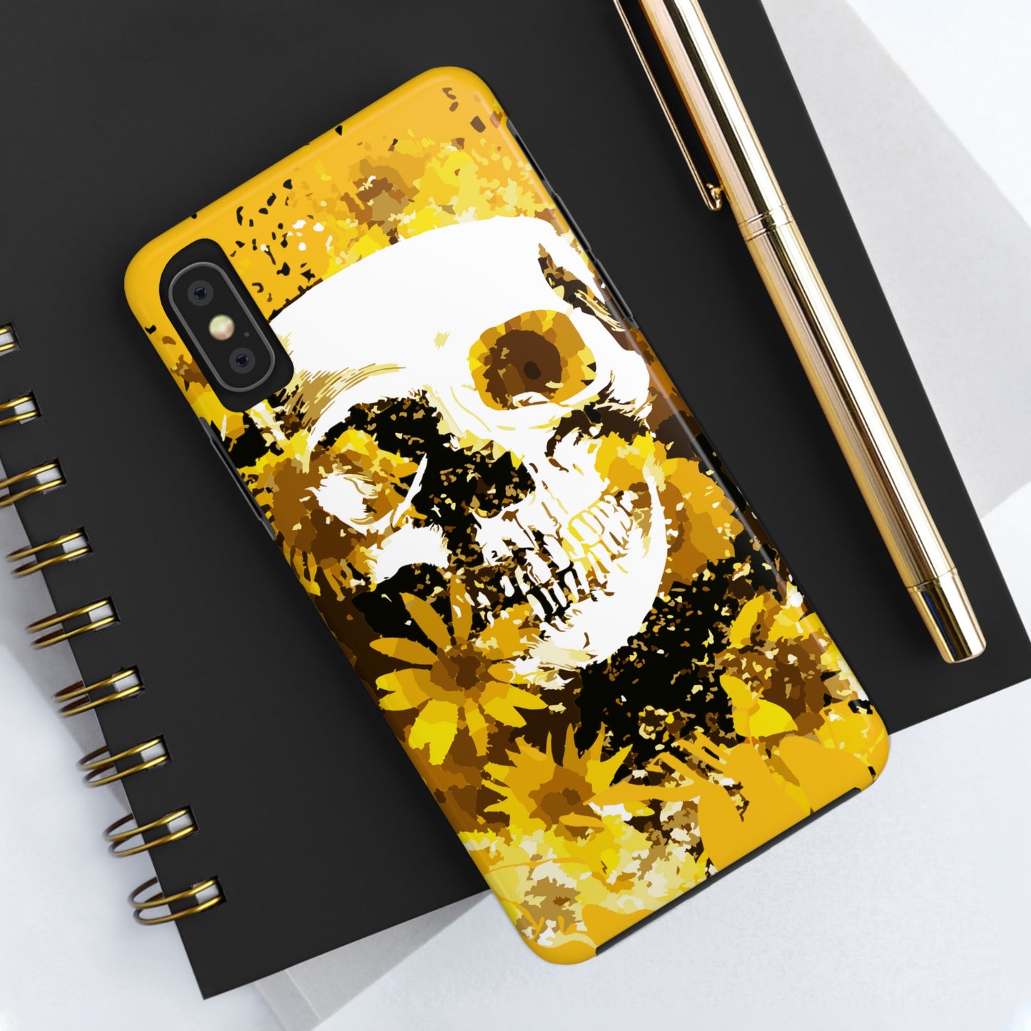 Sunflower Skull Tough Phone Case