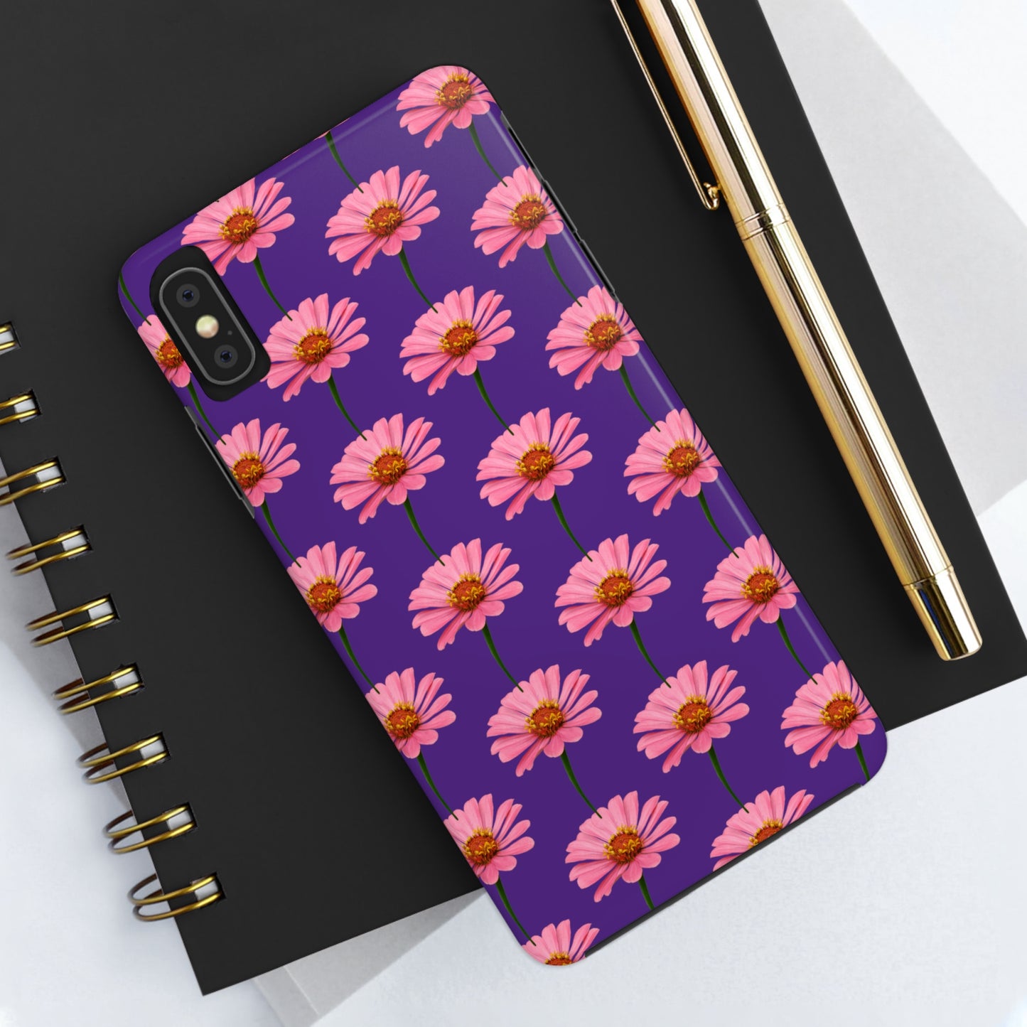 Pink Zinnia Purple Tough Phone Case