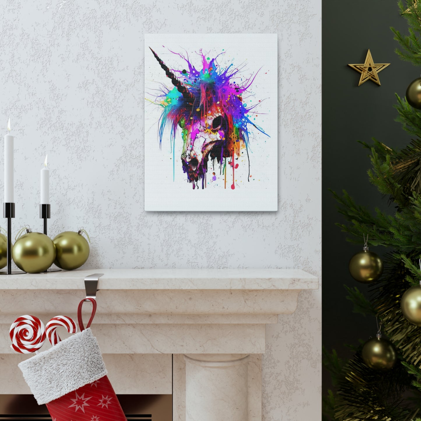 Unicorn Skull - Canvas Wall Art