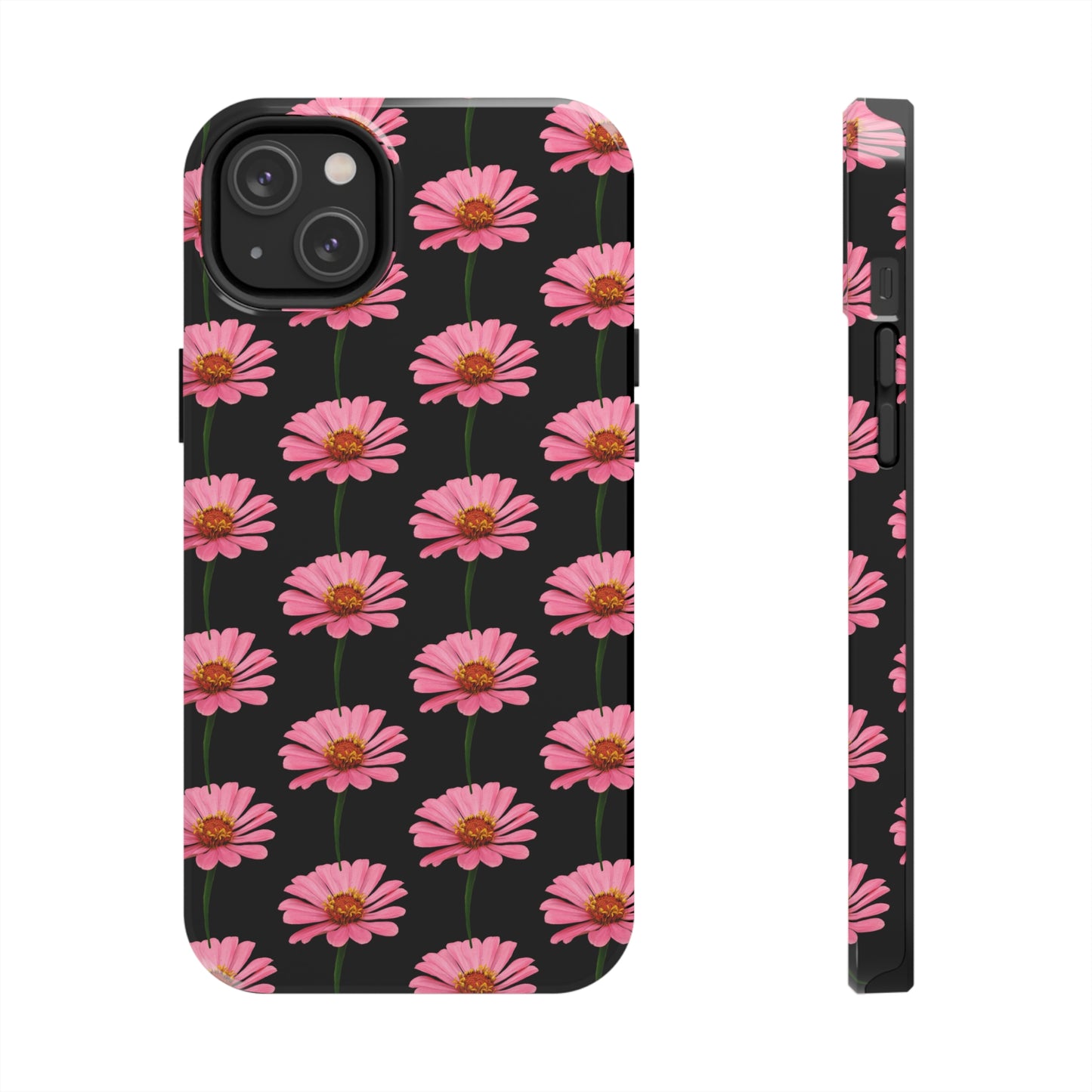 Pink Zinnia Black Tough Phone Case