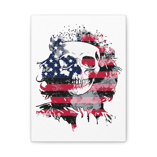 Skull and Flag Matte Canvas, Stretched, 1.25"