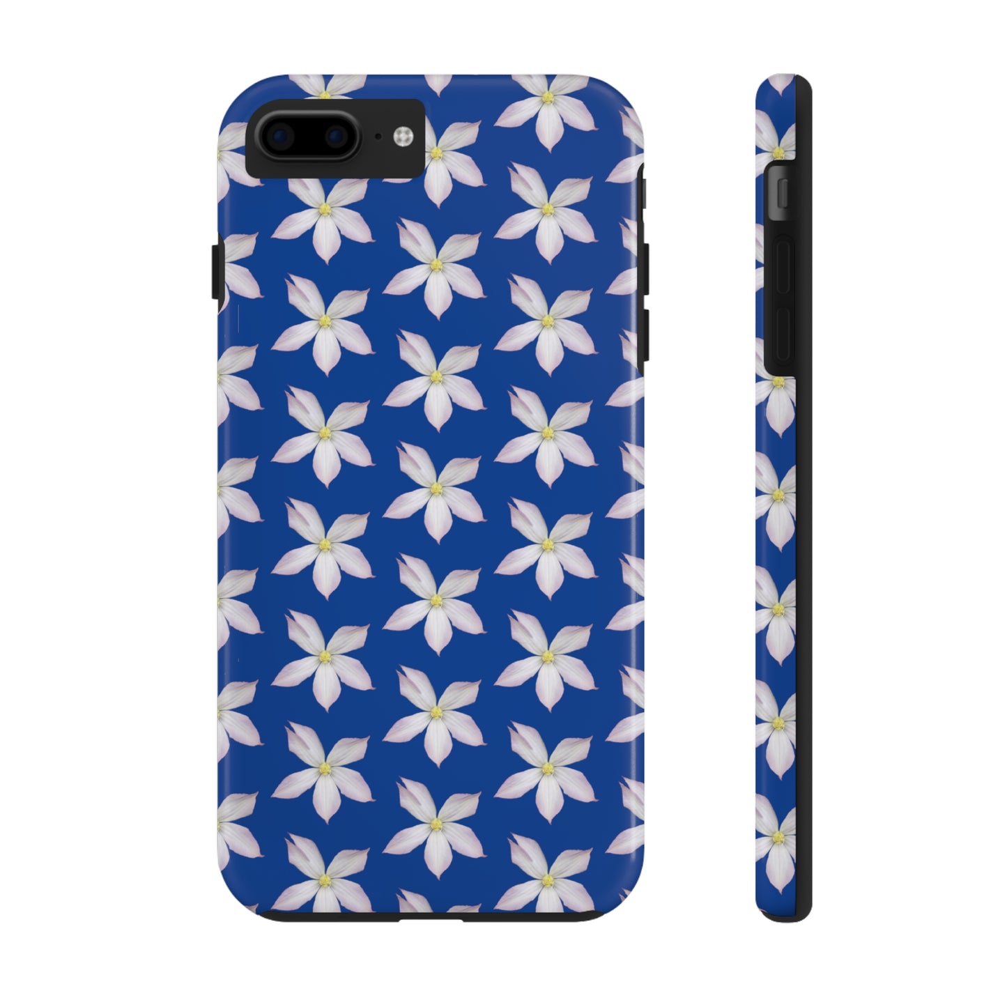 White Clematis Blue Tough Phone Case