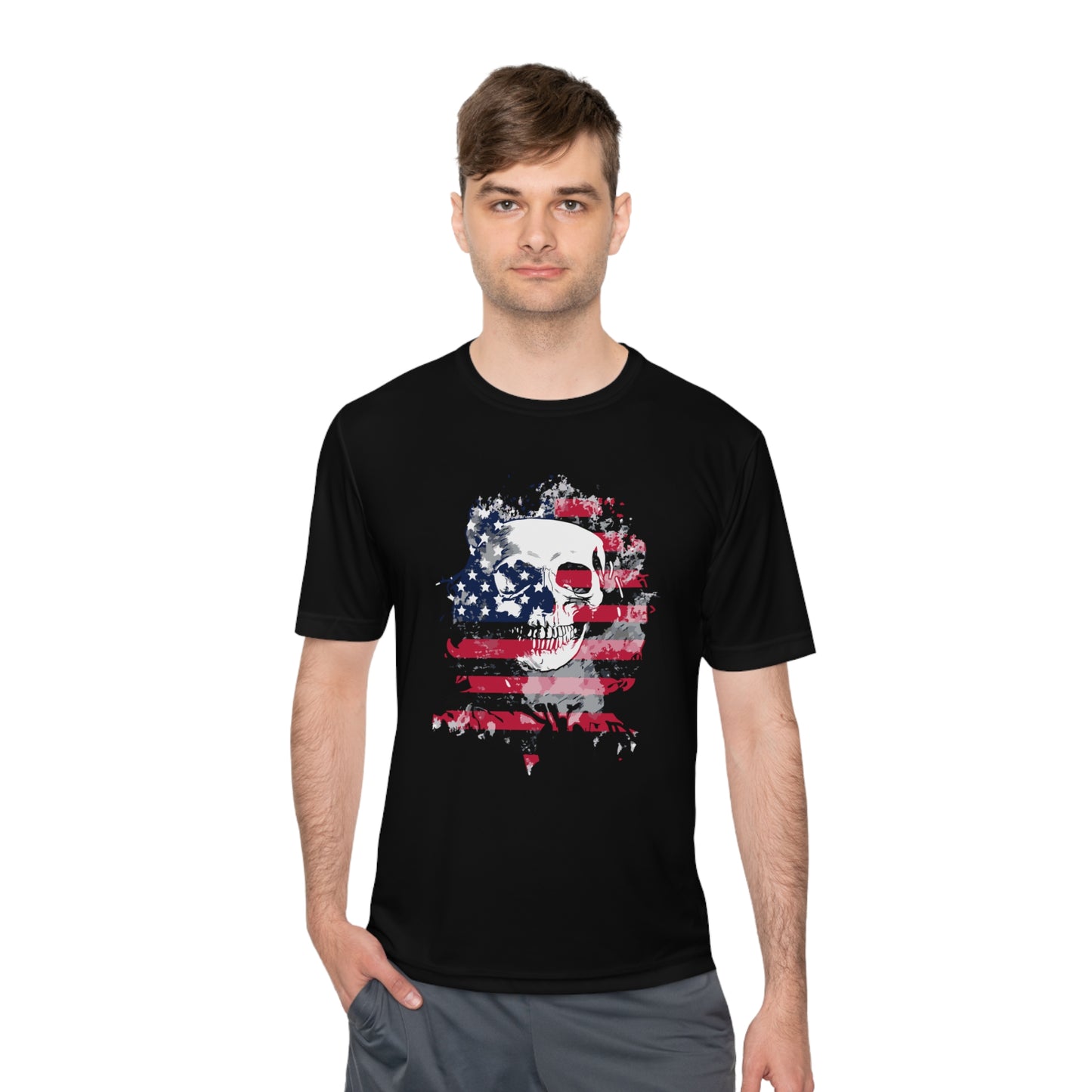 Skull and Flag Unisex Moisture Wicking Tee