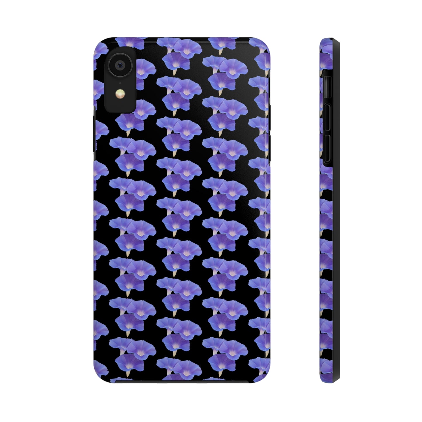 Purple Morning Glory Black Tough Phone Case