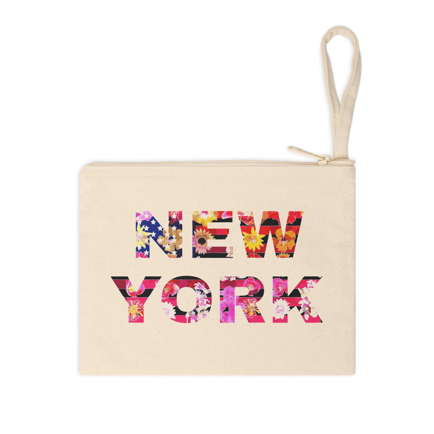 New York Floral Zipper Pouch