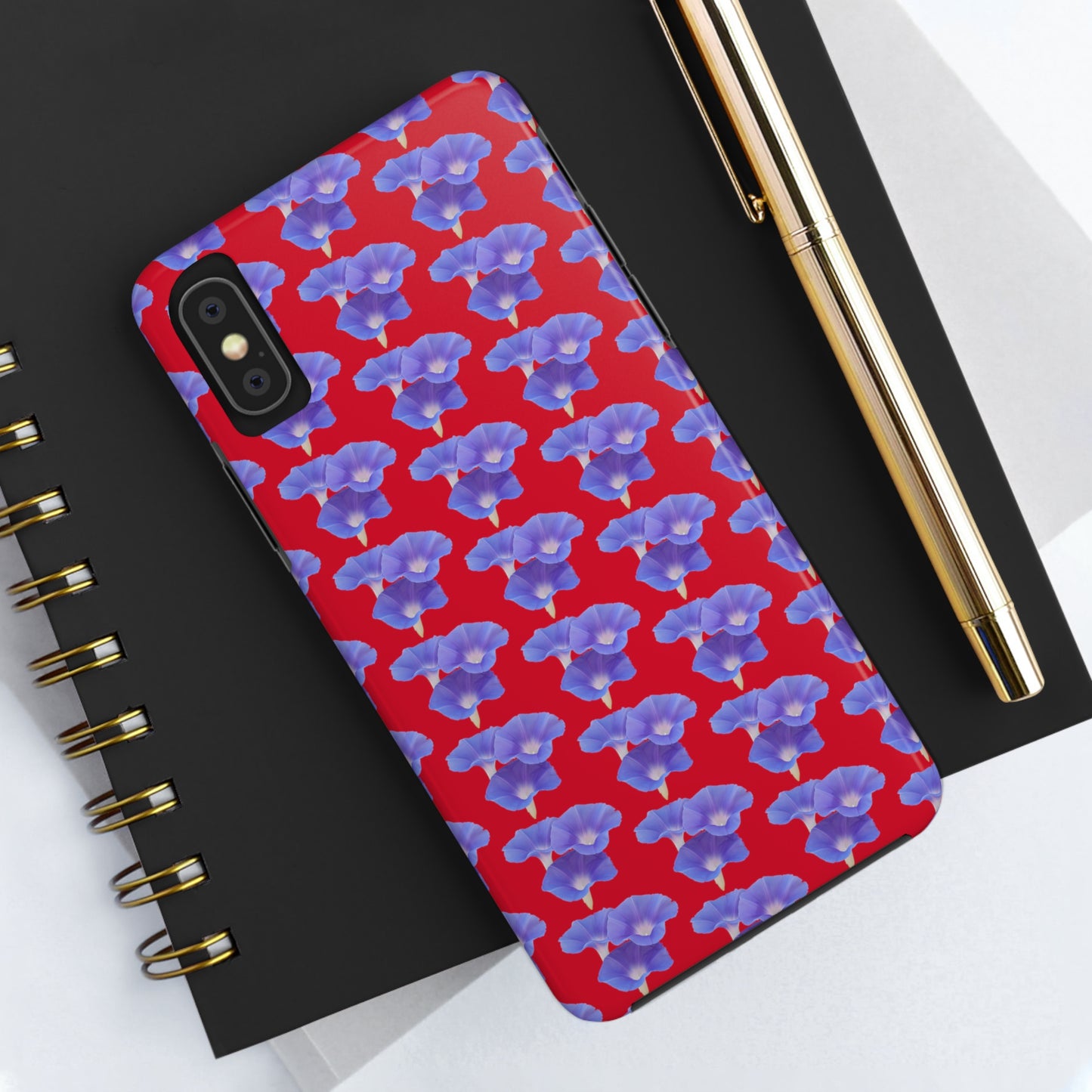 Purple Morning Glory Red Tough Phone Case