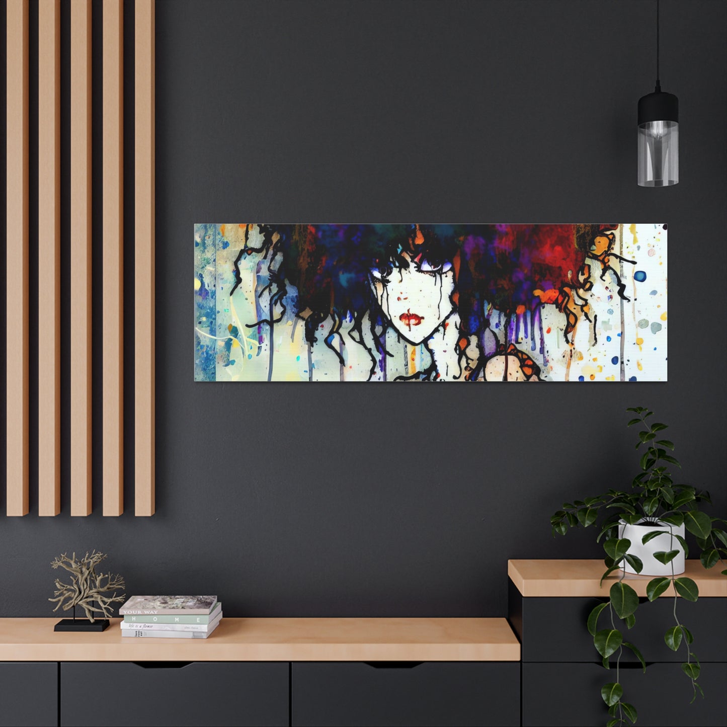 Girl with Big Hair  - Canvas Wall Art