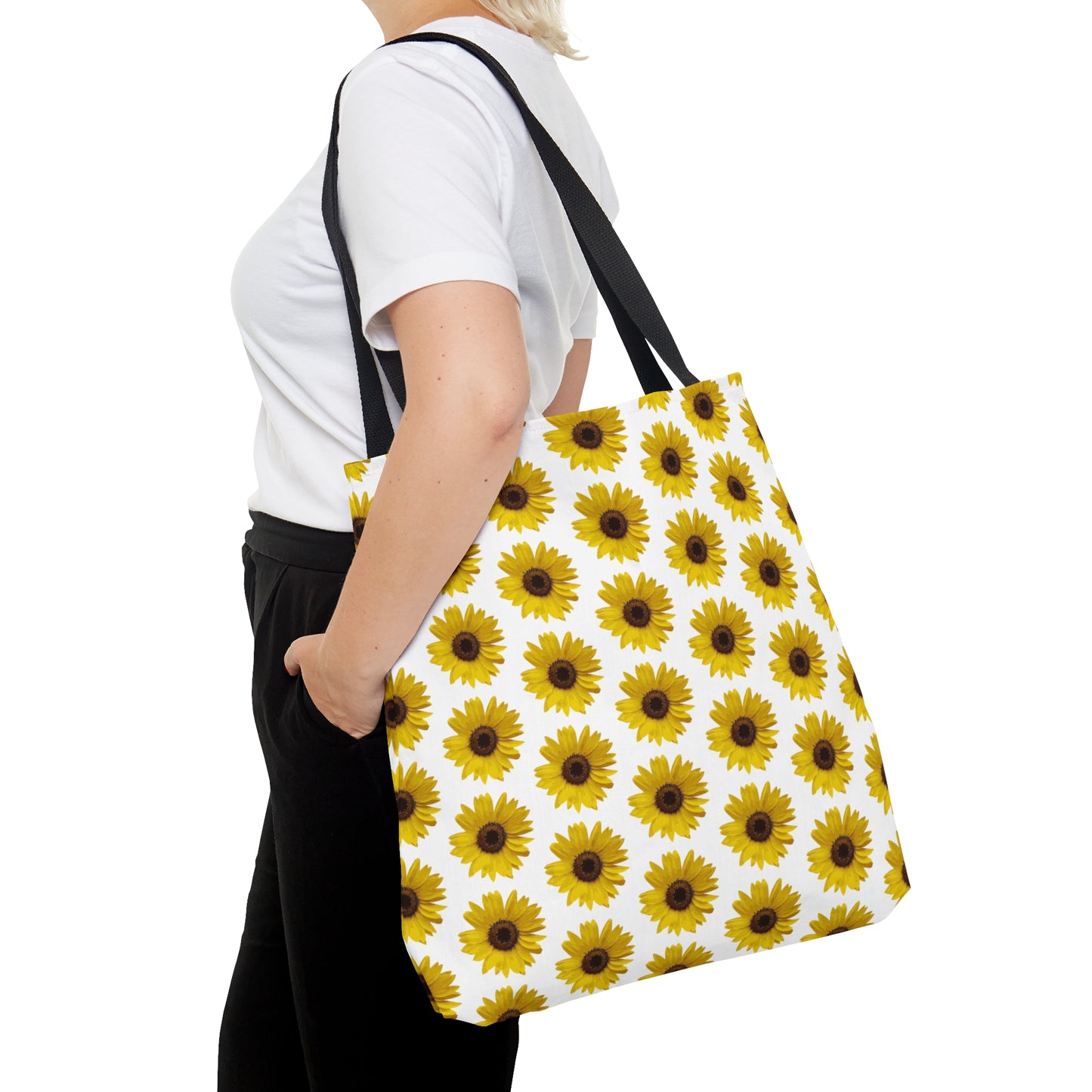 Sunflower White Tote Bag