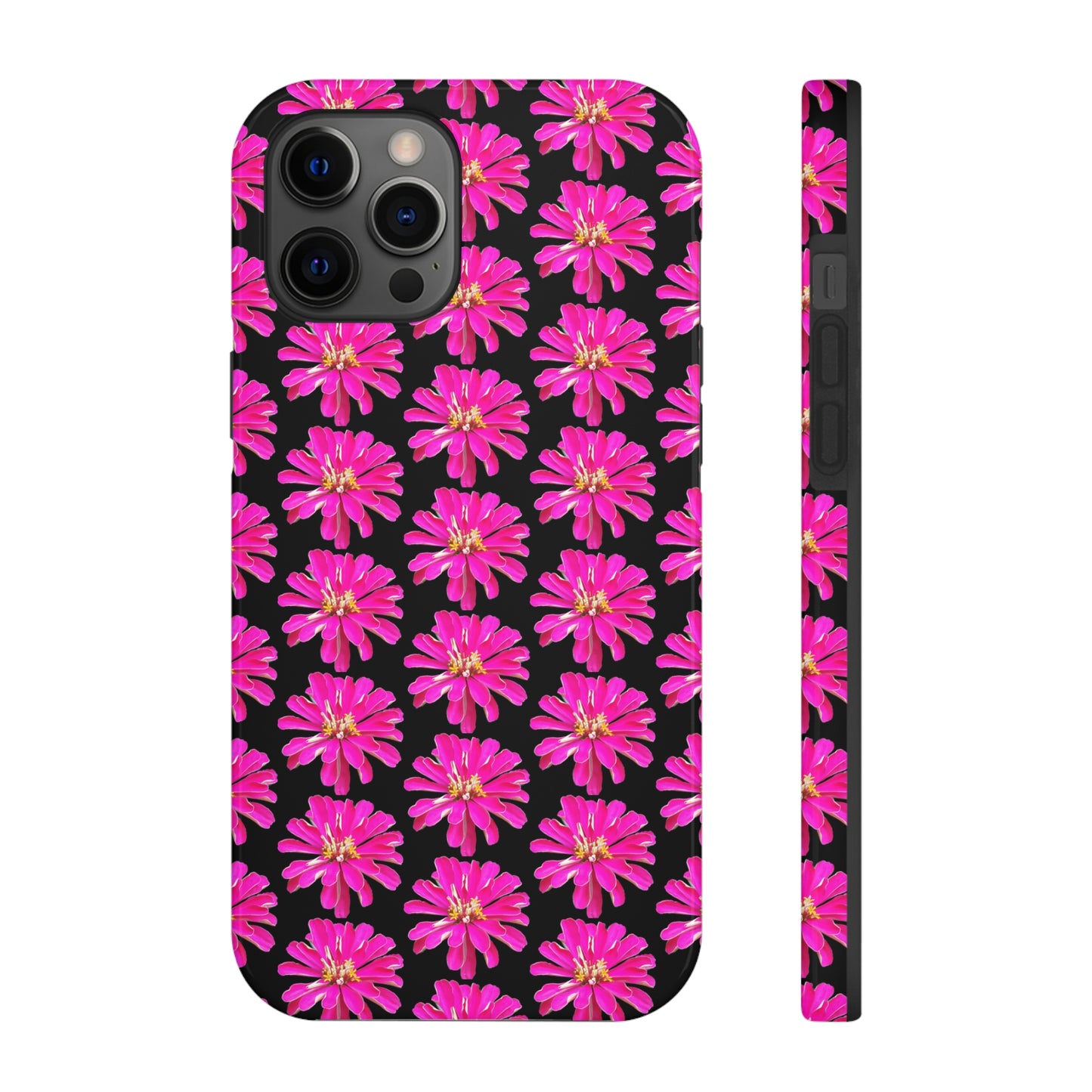 Pink Zinnia Black Tough Phone Case