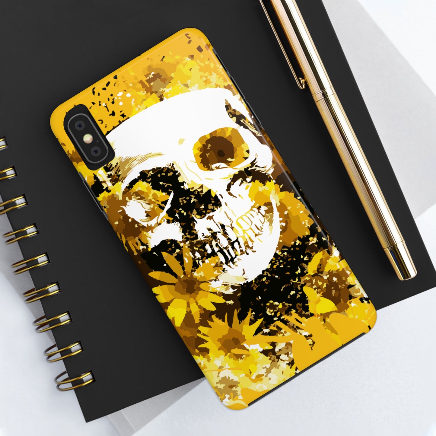 Sunflower Skull Tough Phone Case