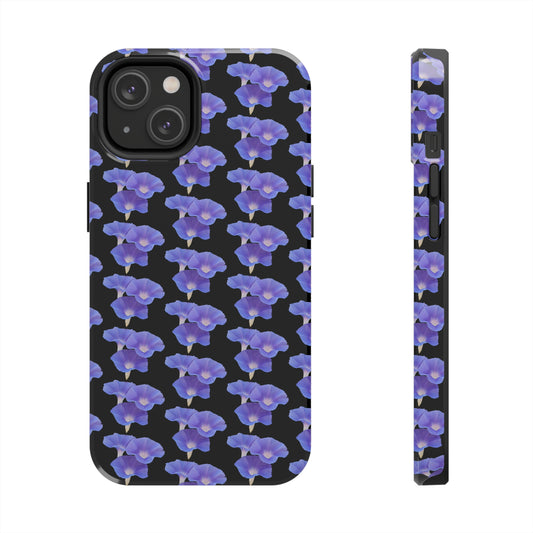 Purple Morning Glory Black Tough Phone Case