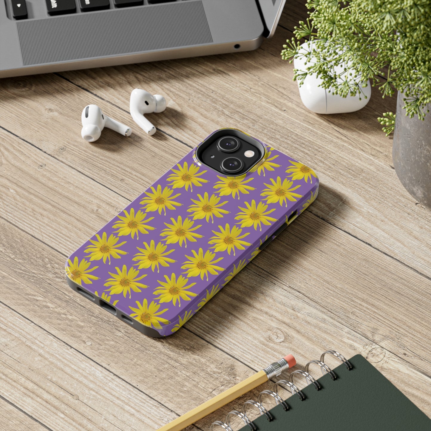 Wild Sunflower Purple Tough Phone Case