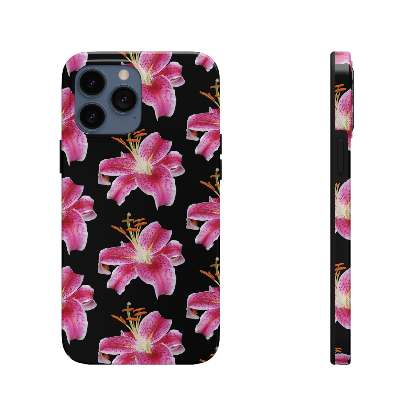 Stargazer Lily Black Tough Phone Case