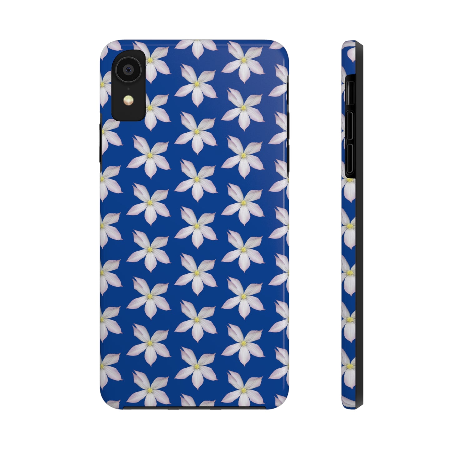 White Clematis Blue Tough Phone Case