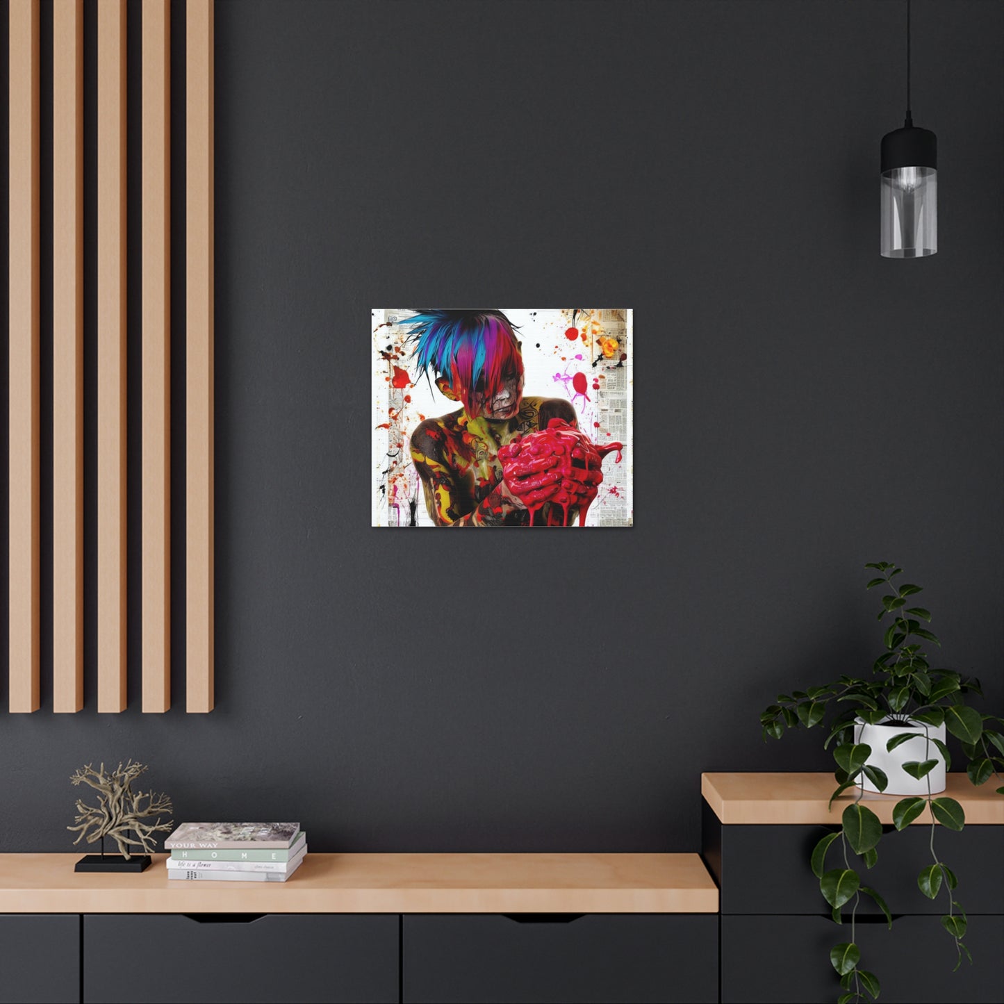 Tattooed Boy with Big Heart  - Canvas Wall Art