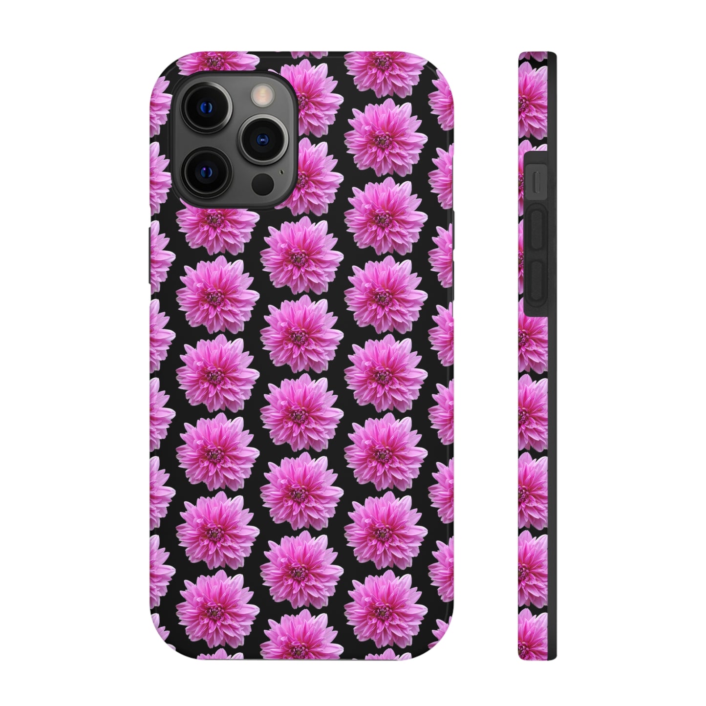 Pink Dahlia Black Tough Phone Case