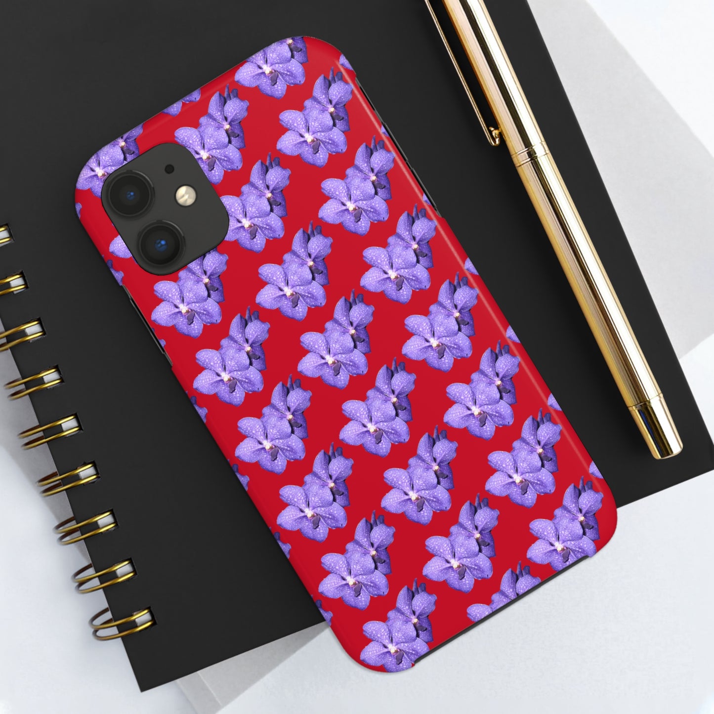 Blue Orchid Red Tough Phone Case