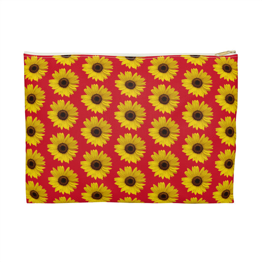 Sunflower Red Accessory Pouch