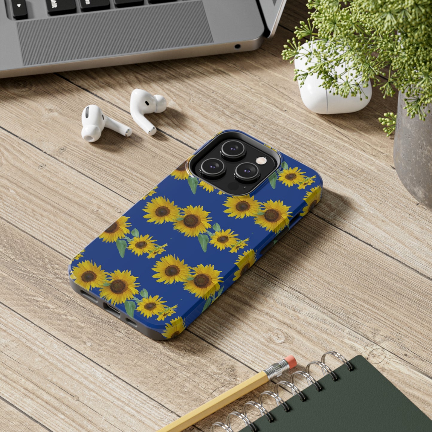 Sunflower Cluster Blue Tough Phone Case